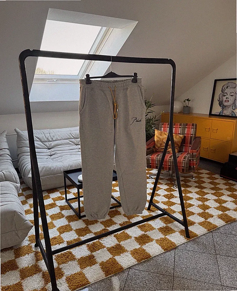 Rhude „Yellow Track“ Jogginghose Grau L Herren Oversize - Neu