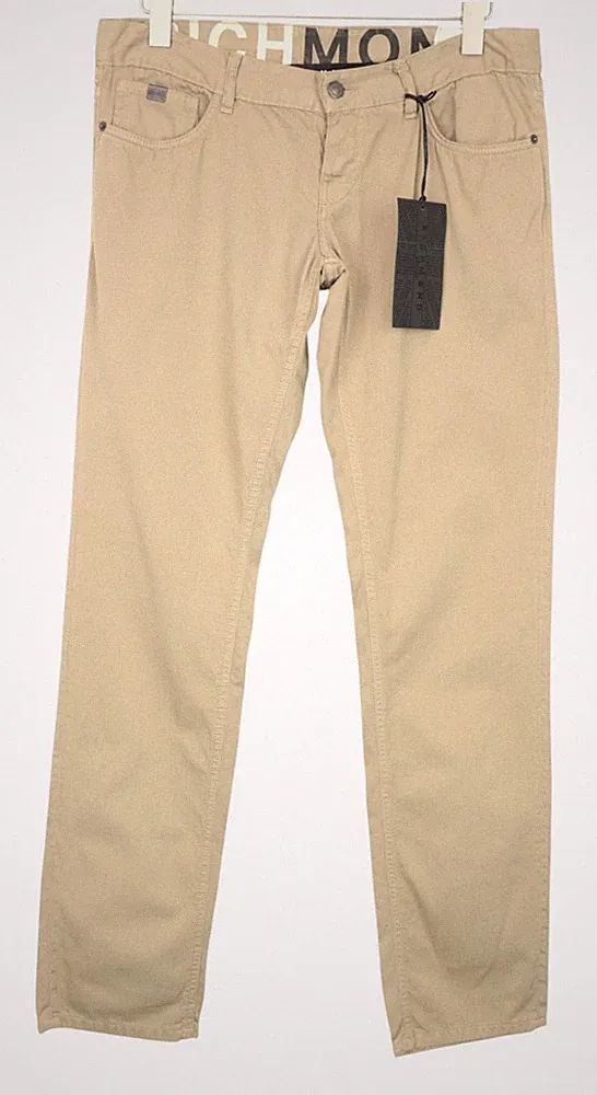 Richmond Herren Hose W32 Brown Reine Baumwolle Super Skinny Fit 5-Pocket
