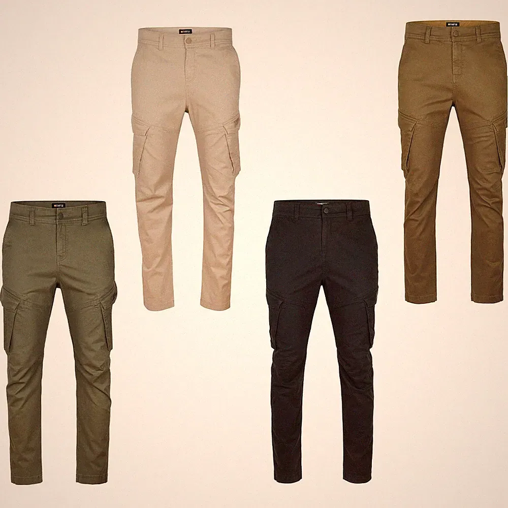 riverso Cargohose Herren Stretch Tapered Fit RIVNick Cargo Hose Taschen