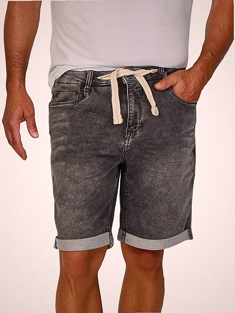 riverso Jeans Shorts Herren Stretch Kurz Kordelzug Regular Fit RIVPaul