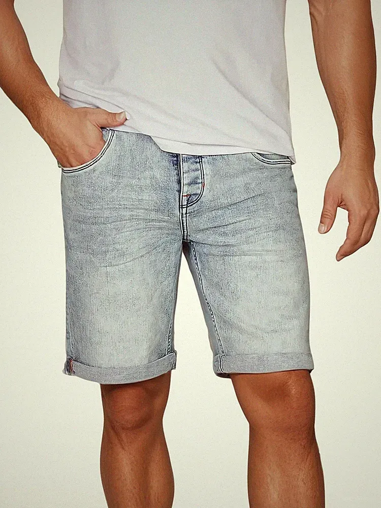 riverso Jeans Shorts Herren Stretch Kurz Regular Fit RIVTom Kurze Hosen Bermuda