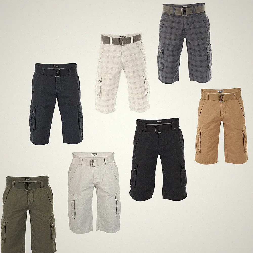 riverso Kurze Hosen Herren Cargo Shorts Gürtel Regular Fit RIVAnton Cargoshorts