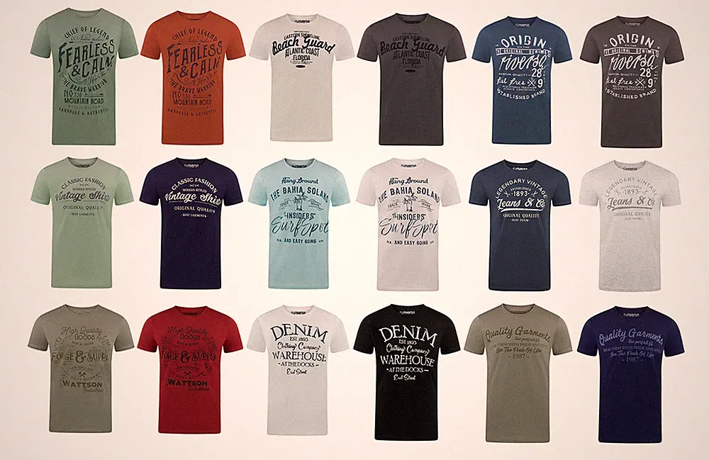 riverso Tshirt Herren Baumwolle Regular Fit RIVLeon 4er Set Pack Rundhals Kurz
