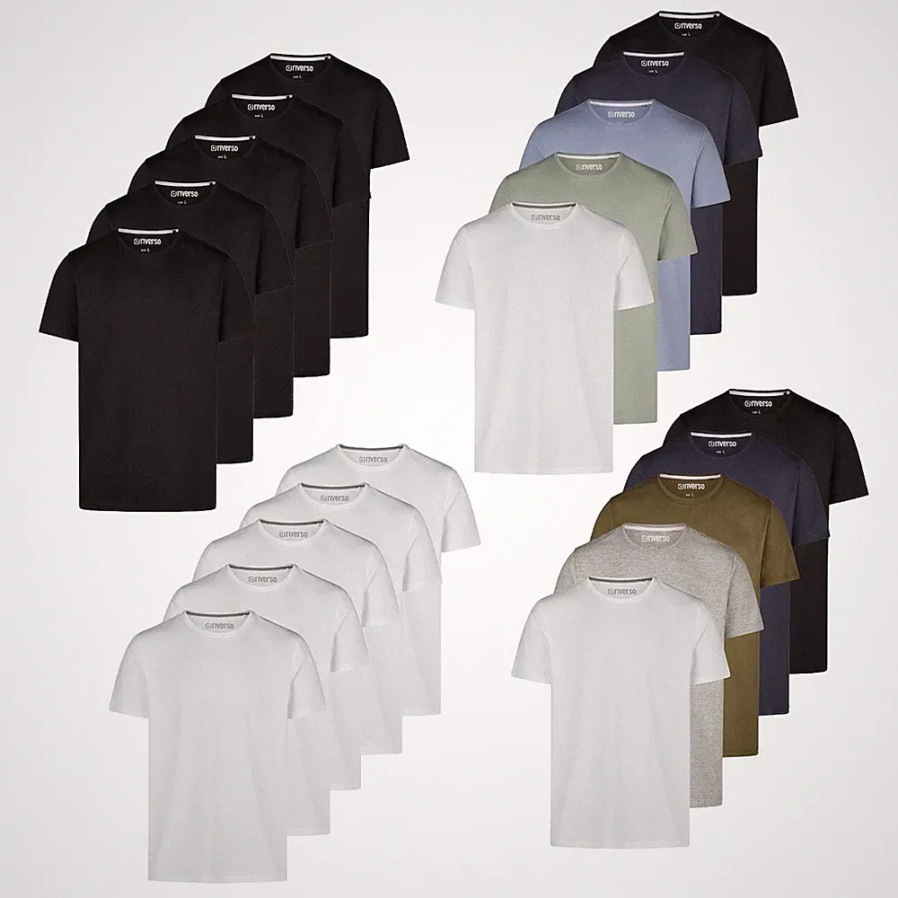 riverso Tshirt Herren Regular Fit RIVDean 5er Set Pack Rundhals Kurzarm Sommer