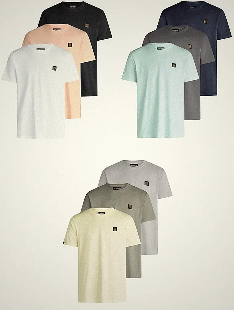 riverso Tshirt Herren Regular Fit RIVGino 3er Set Pack Rundhals Kurzarm Sommer