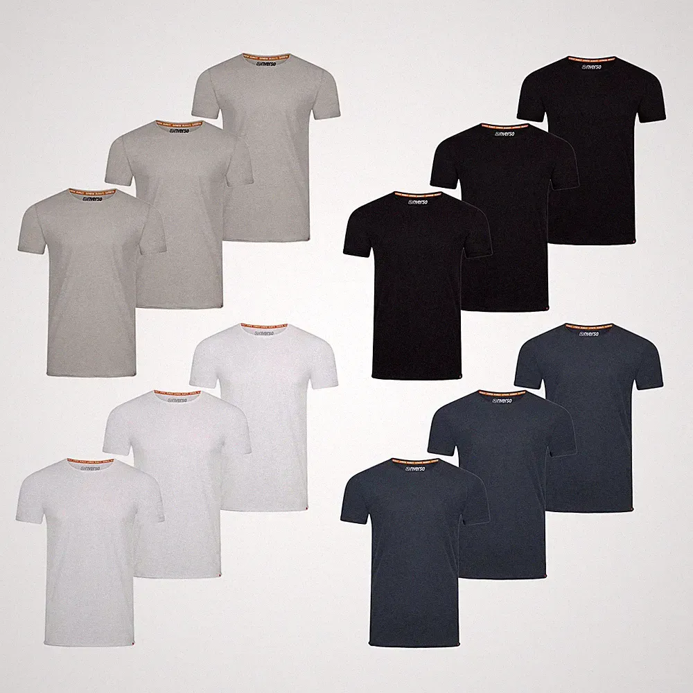 riverso Tshirt Herren Regular Fit RIVLenny 3er Pack Set leichte Baumwolle