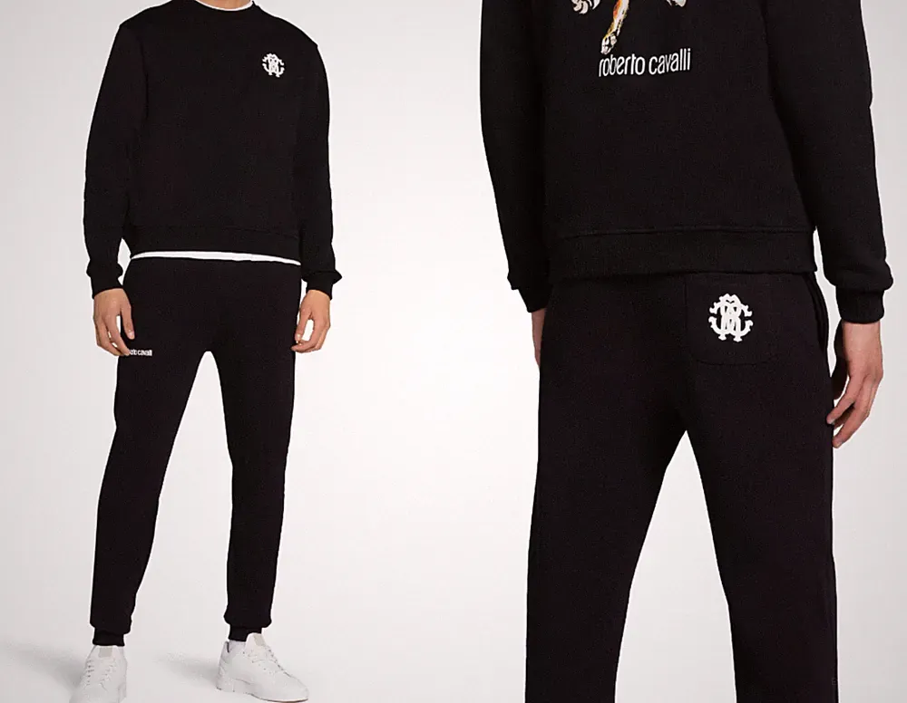 ROBERTO CAVALLI FIRENZE RC Monogram Sweatpants Jogginghose Hose Pants Trainers L