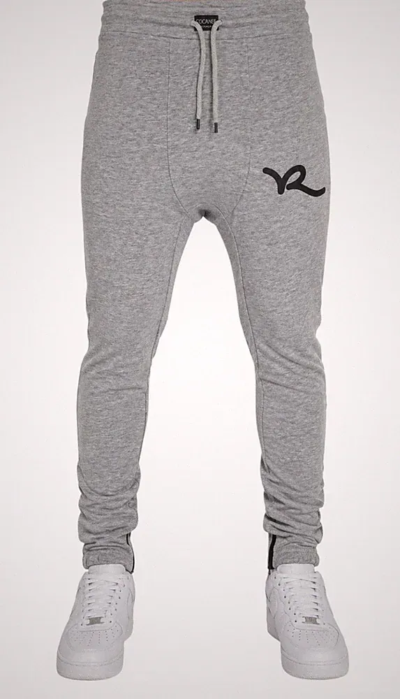 RocaWear Herren Jogger Hose Roc Sport Slim Skinny Drop Crotch Tracksuit Bottoms