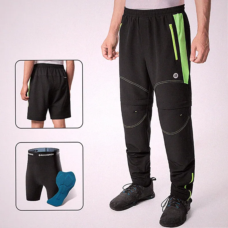 ROCKBROS Fahrradhose Abnehmbare Radhose Funktionshose Laufhose Lang Fahrrad Hose