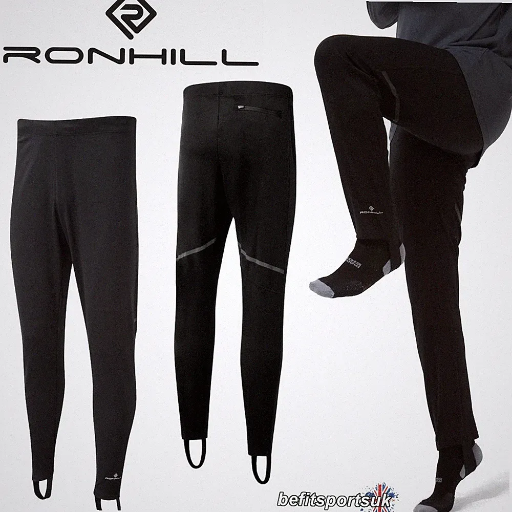 RONHILL TRACKSTER HOSE HOSE TRACKSTER LEGGINGS HERREN LAUF STEIGBÜGEL SCHWARZ