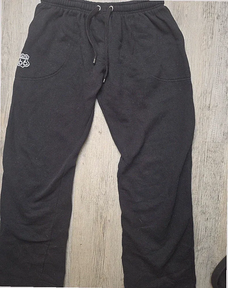 Route 66 Herren Jogginghose Schwarz L mit Zugband, elastischem Bund & Taschen