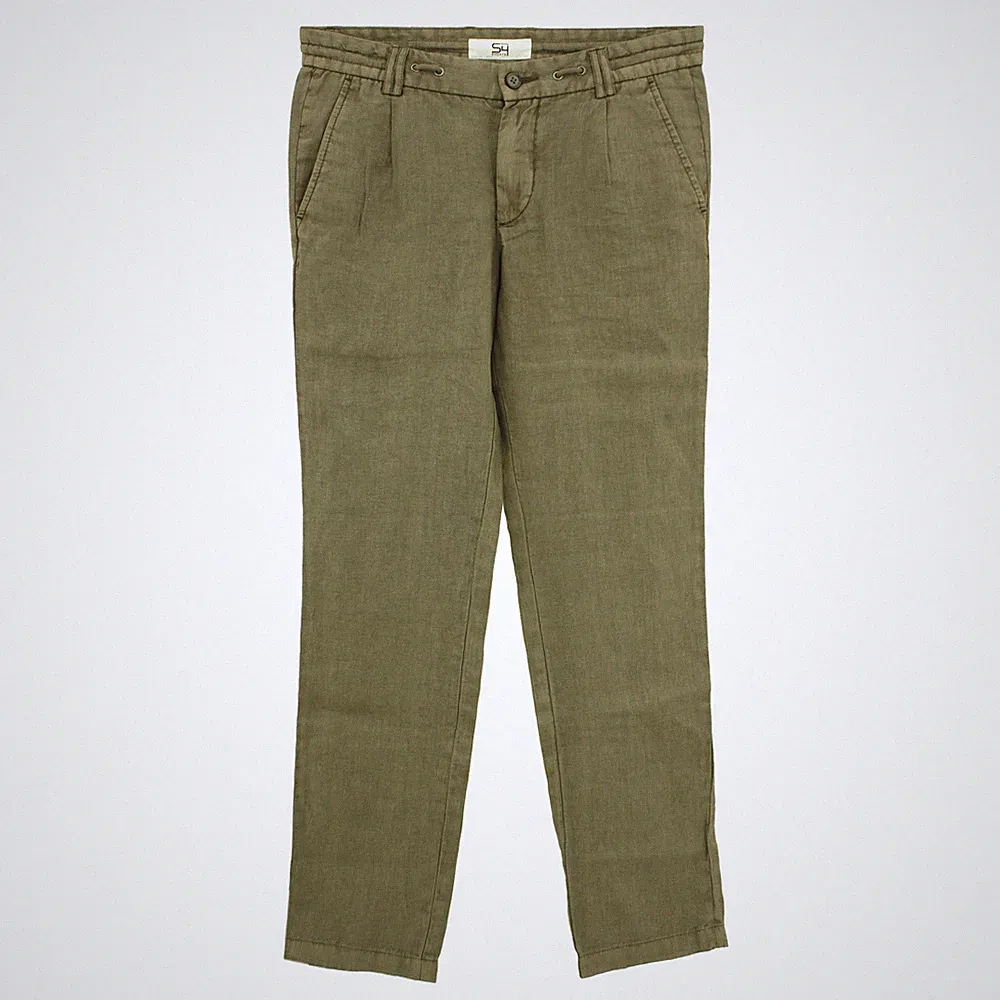 S4 Herren Jeans Chino Hose TONGA Leinen Joggingstyle Slim brown braun 30408