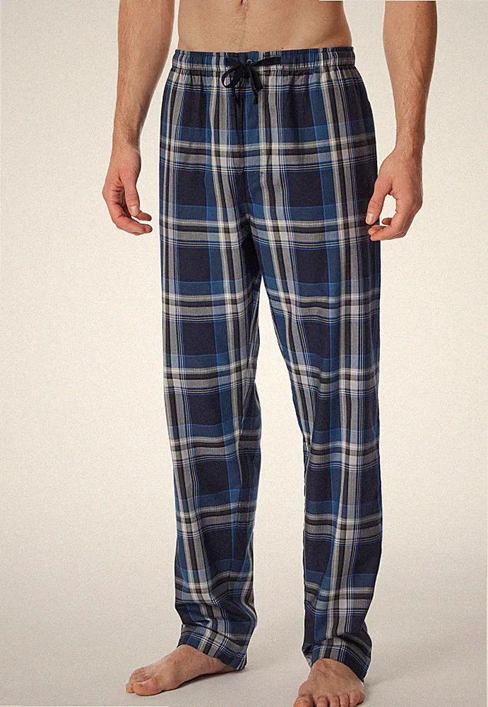 Schiesser Herren Web Hose lang dunkelbl kariert 102 *182192*NEU *