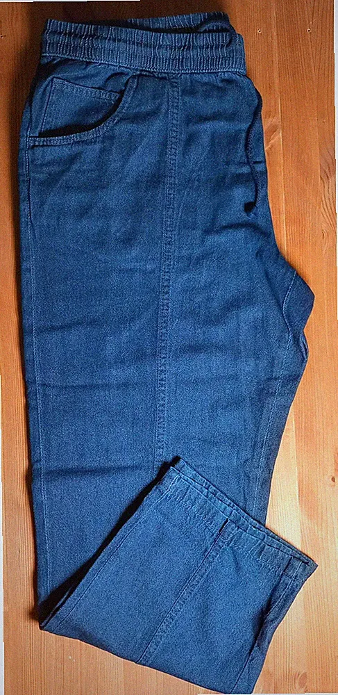Schlupfhose Washed-Blau Untersetzte Größe 29 - Bund 107-111 cm - Baumwolle 100%