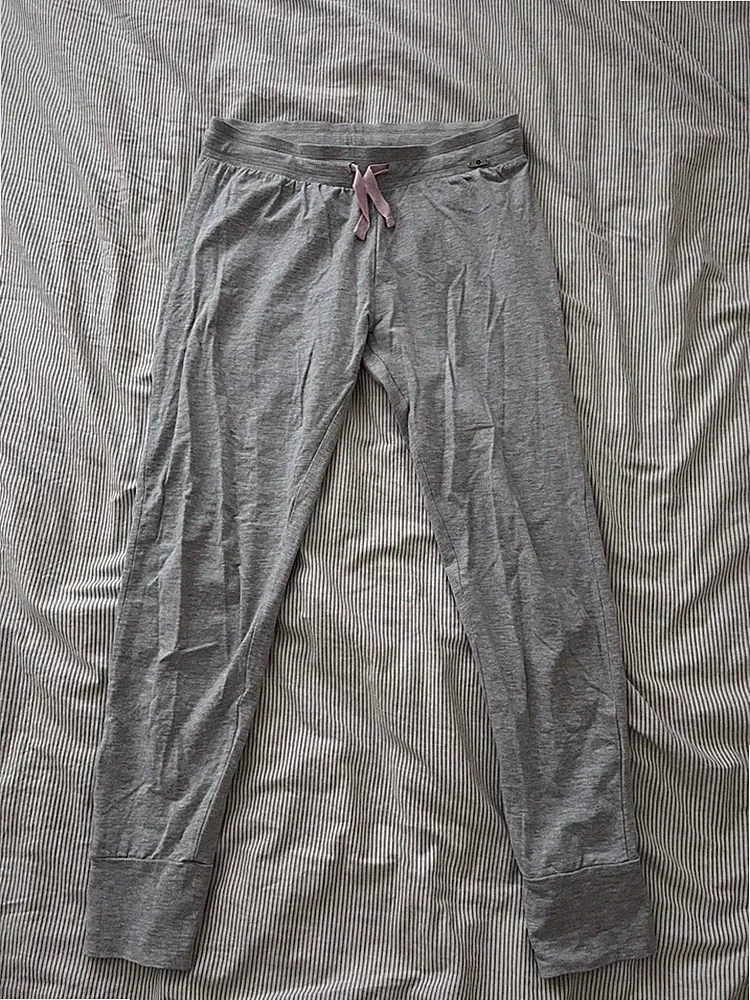 Schöne Graue Lange Hose Gr.M mit Rosaner Schleife Gr. 38