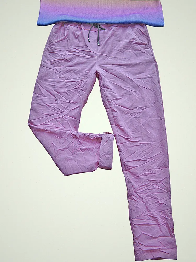 Schöne Jogpant Joggpant Jogginghose Hose Taschen 36 38 40 42 UNI lila flieder