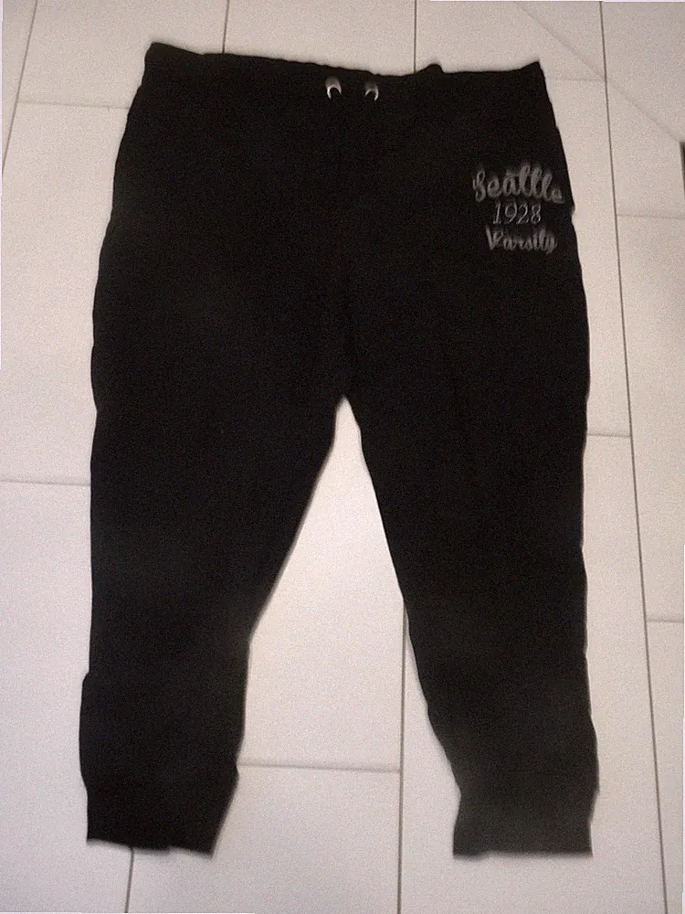 Schwarze Jogginghose, Yours, Gr. 60, Bündchen Bein, angeraut, 1 x getragen (9)