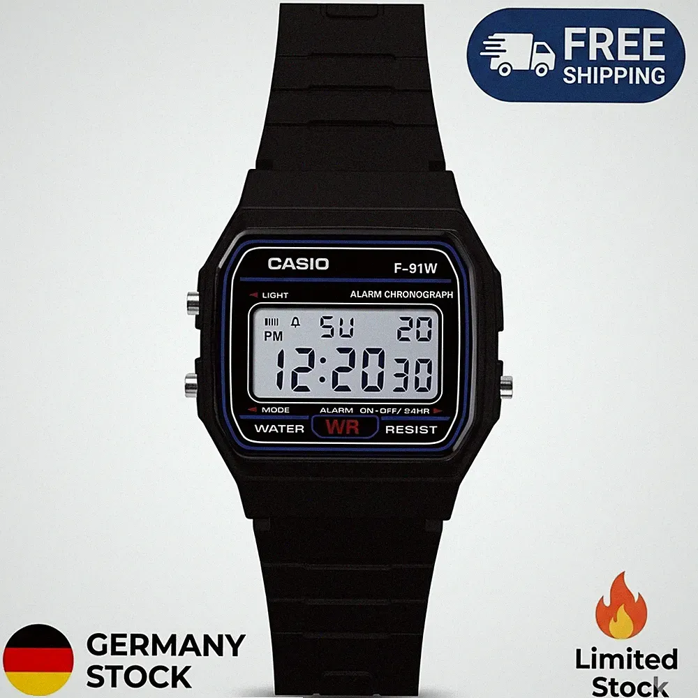 Schwarze LED Student Digitaluhr F91W Sport Electronic Uhr Armbanduhr