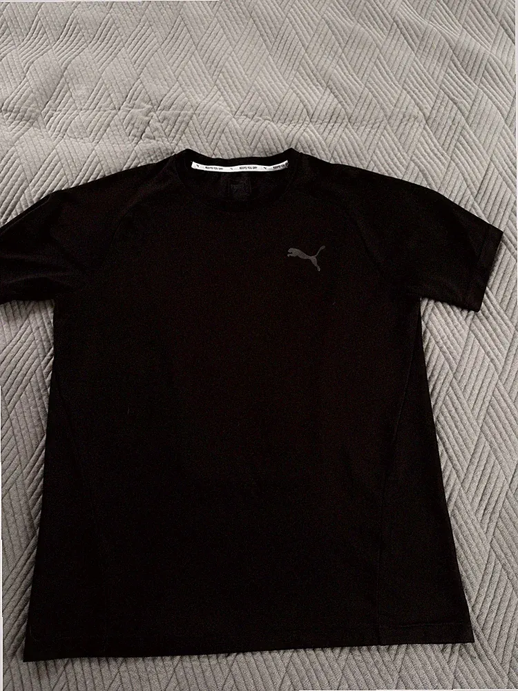 Schwarzes Basic Puma Sport T-Shirt Herren Dry Fit