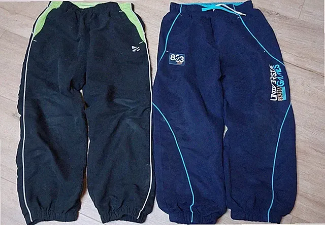 Set 2x Hose Junge Mädchen Gr. 122 schwarz blau Sport Jogginghose leicht Training