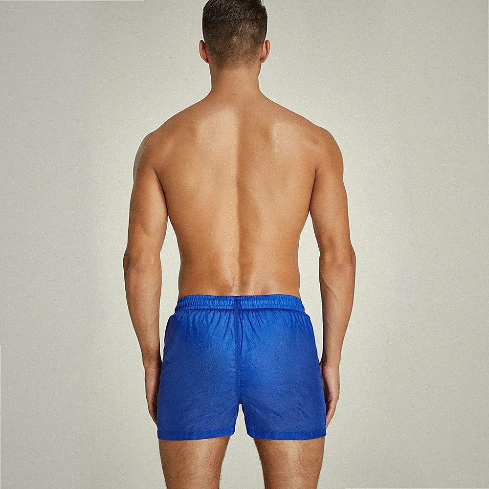 Sexy durchsichtige Netz-Sporthose für Herren transparent Fitnessstudio Jogging Strand Badeshorts