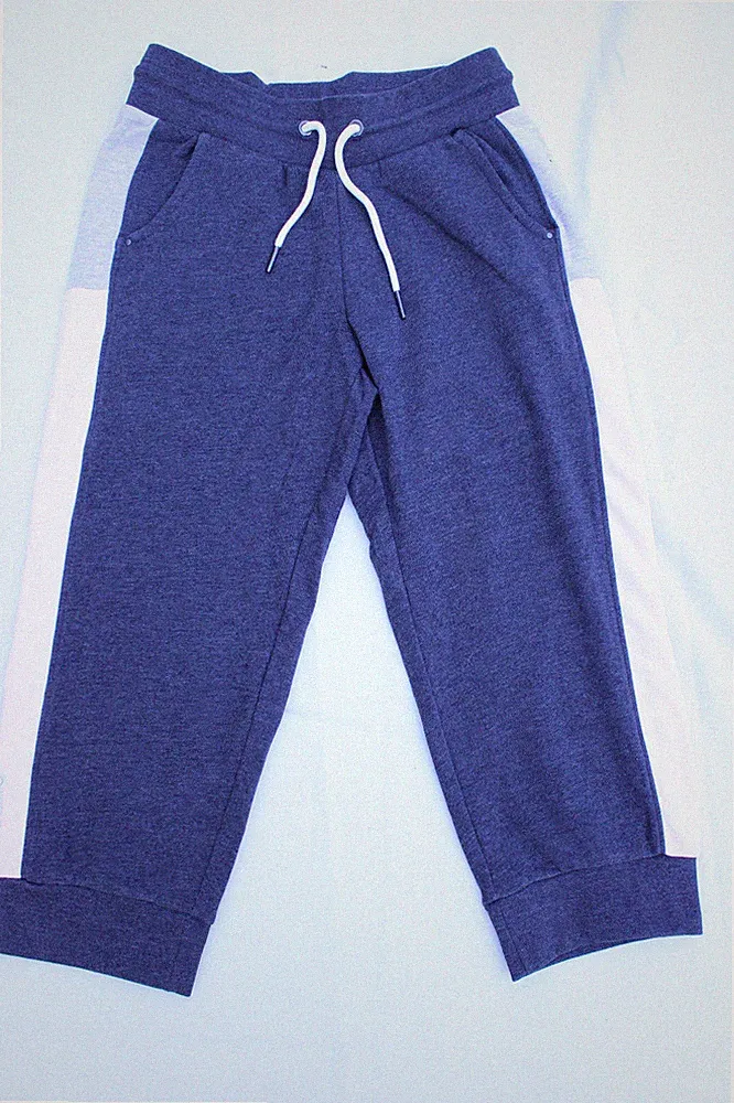 Sheego 3/4 Pumphose Grau Rosa Stoffhose Jogginghose Jogger Schlupfhose Übergröße