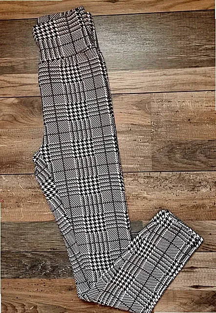 Shein Damenhose Gr. XS Leggins Schwarz/Weiß Kariert Retro Vintage