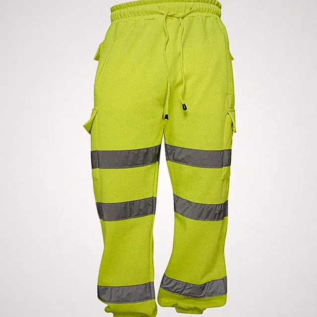 SHORT LEG ..Hi Vis Viz Jogginghose Fleece Jogger Work Wear 3 Reflexstreifen NEU