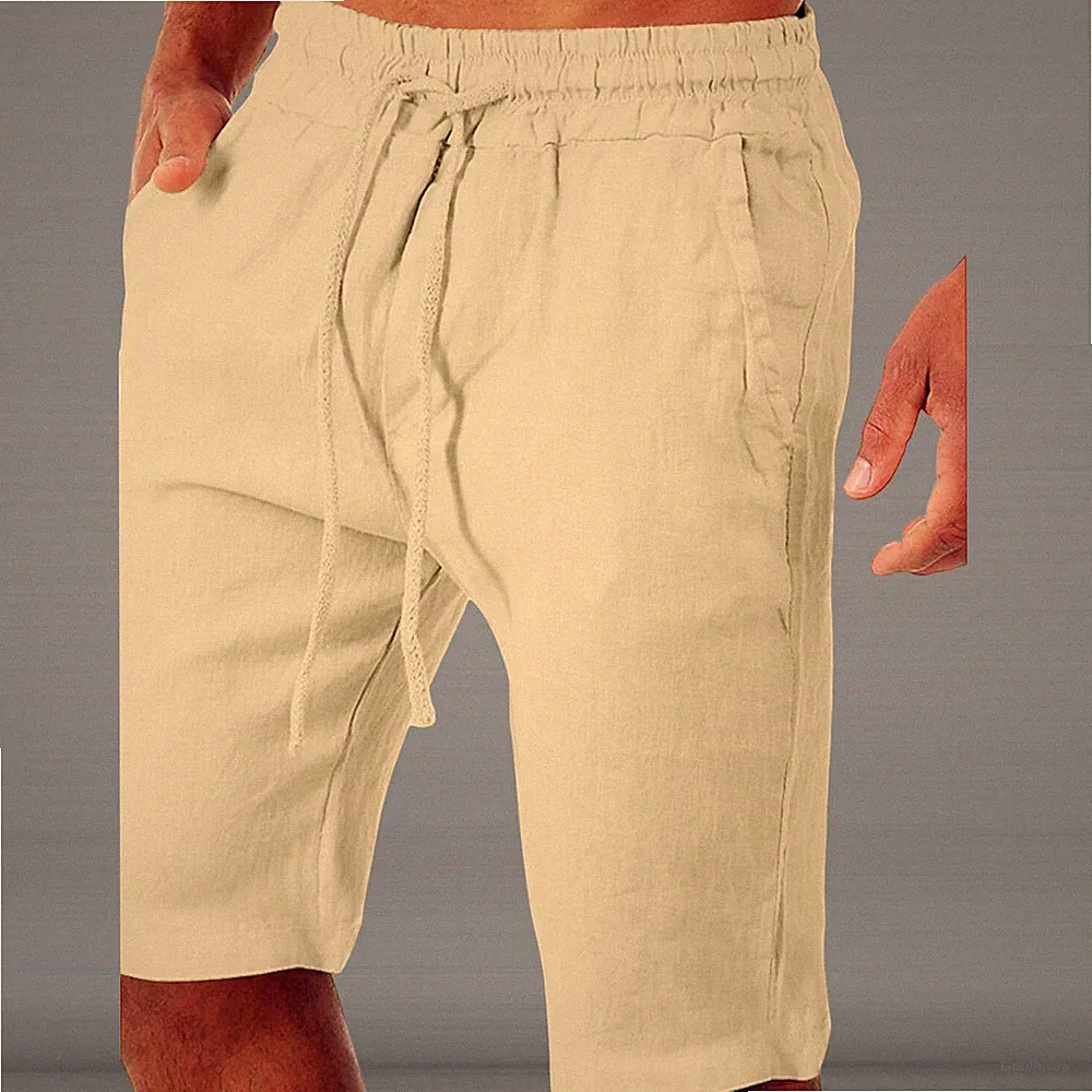 Shorts Bermudas Sporthose Kurze Kurzhose Jogging Leinen Unifarben Herren Strand