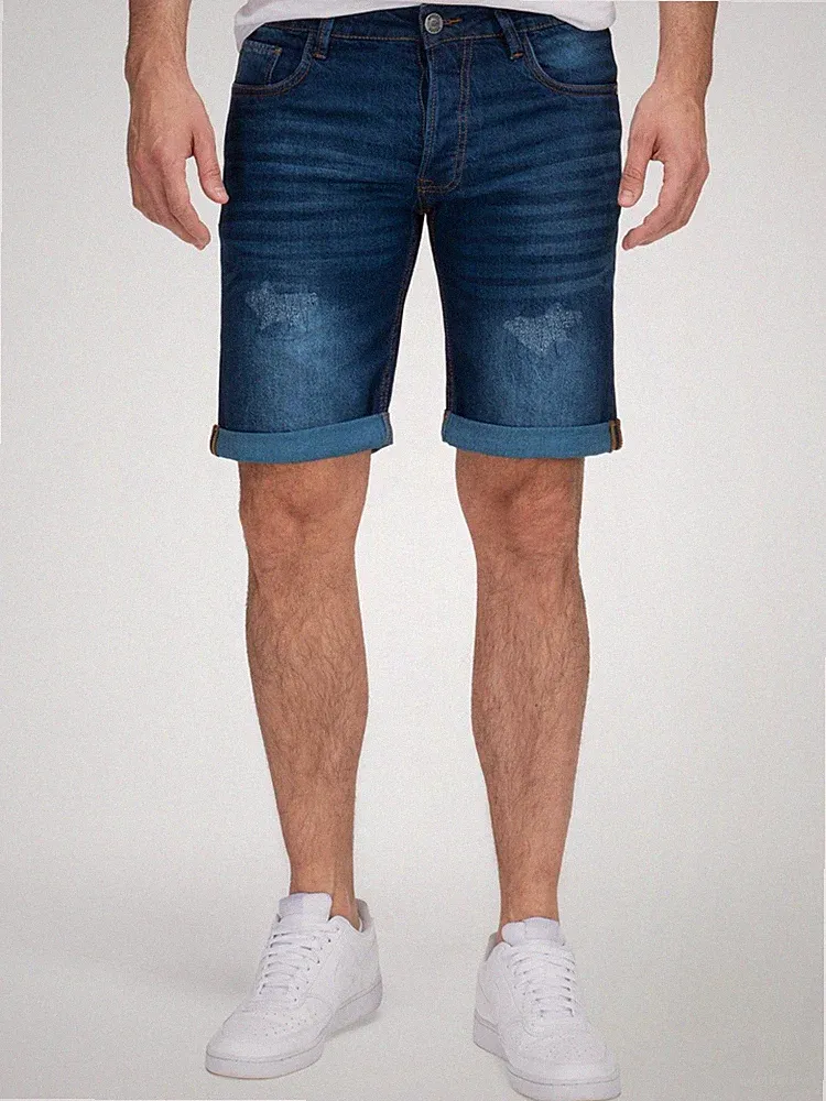 Shorts Herren Bermuda Jeansshorts Blau Rock Creek Jeans Short Stretch NEU H-415