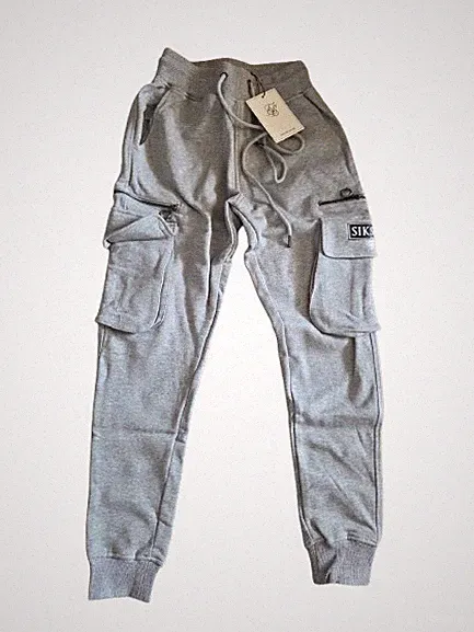SIKSILK Cuffed Cargo Joggers Grau Gr.XS Neu m. Etikett Herren Jogginghose
