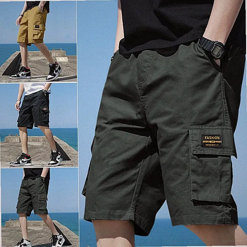 Sommer Herren Bermuda Kurzhose Gym Jogging Sporthose Cargopants Baggy Freizeit