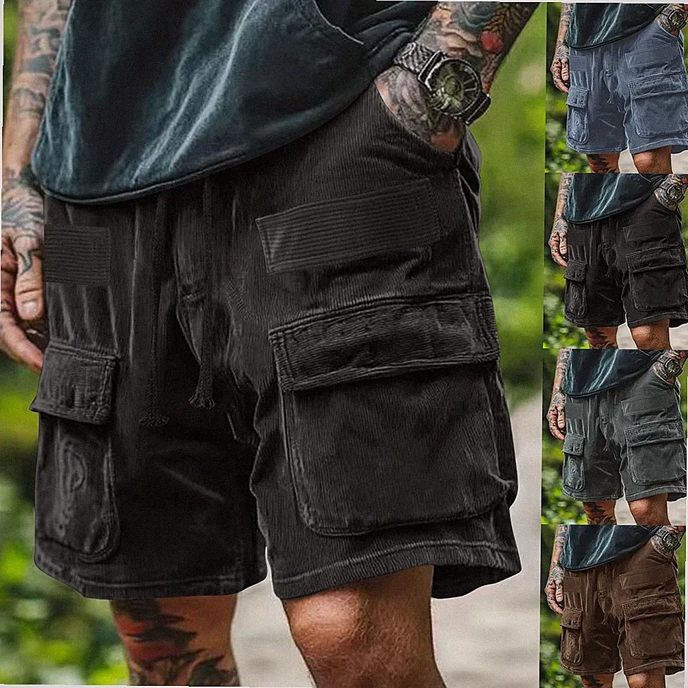 Sommer Herren Cargo Shorts Kurz Hose Sport Shorts Freizeit Bermudas Hosen Work M