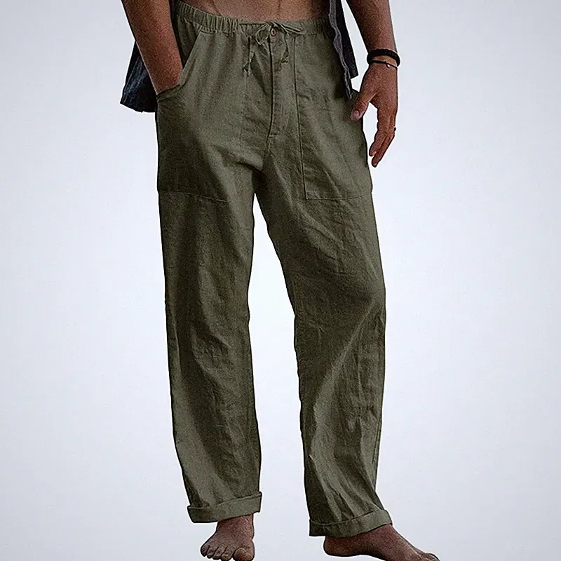 Sommer Herren Freizeit Stoffhose Kordelzug Lose Fitness Jogginghosen%