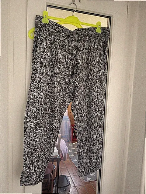 Sonja Blank AWG Damen sommerhose Gr. 50 schwarz/weiß Viskose Jersey Gummibund