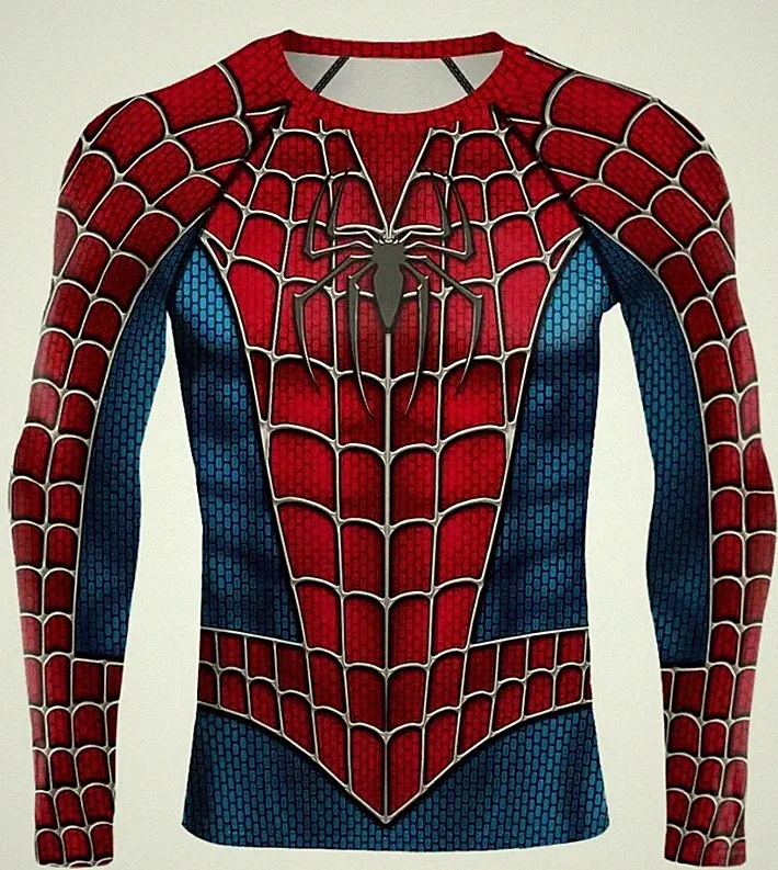 Spider-Man Kompressionsanzug Herren 3D Winter | Sport Shirt Langarm