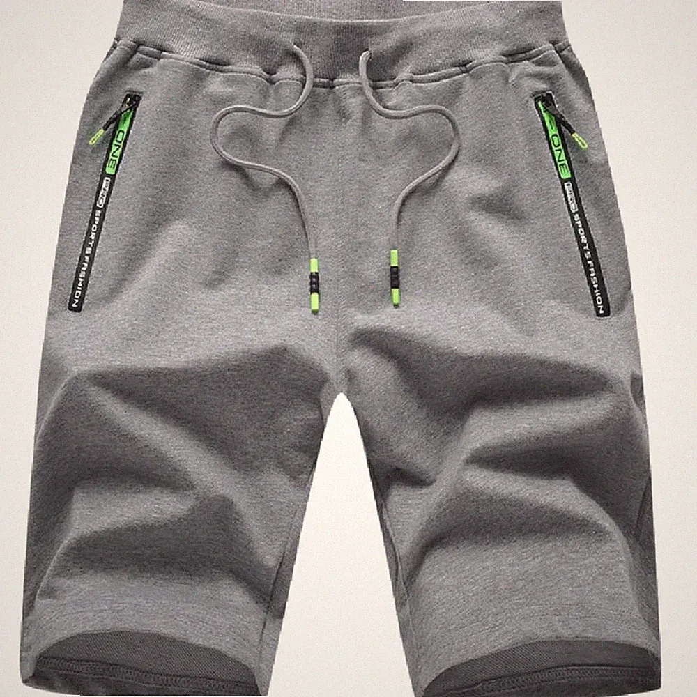 Sport Shorts Herren kurze Hose Reißverschlusstaschen Baumwolle Polyester Jogg...