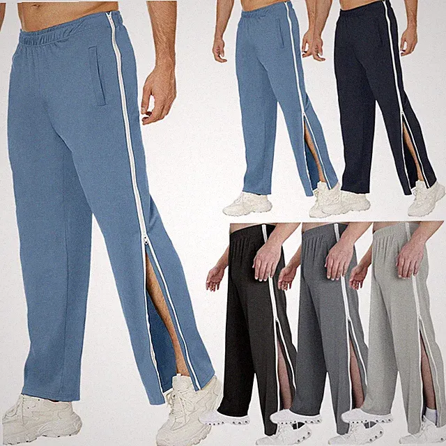 Sporthose Freizeithose mit Seitlichem und Reißverschluss Baggy Trainingshose