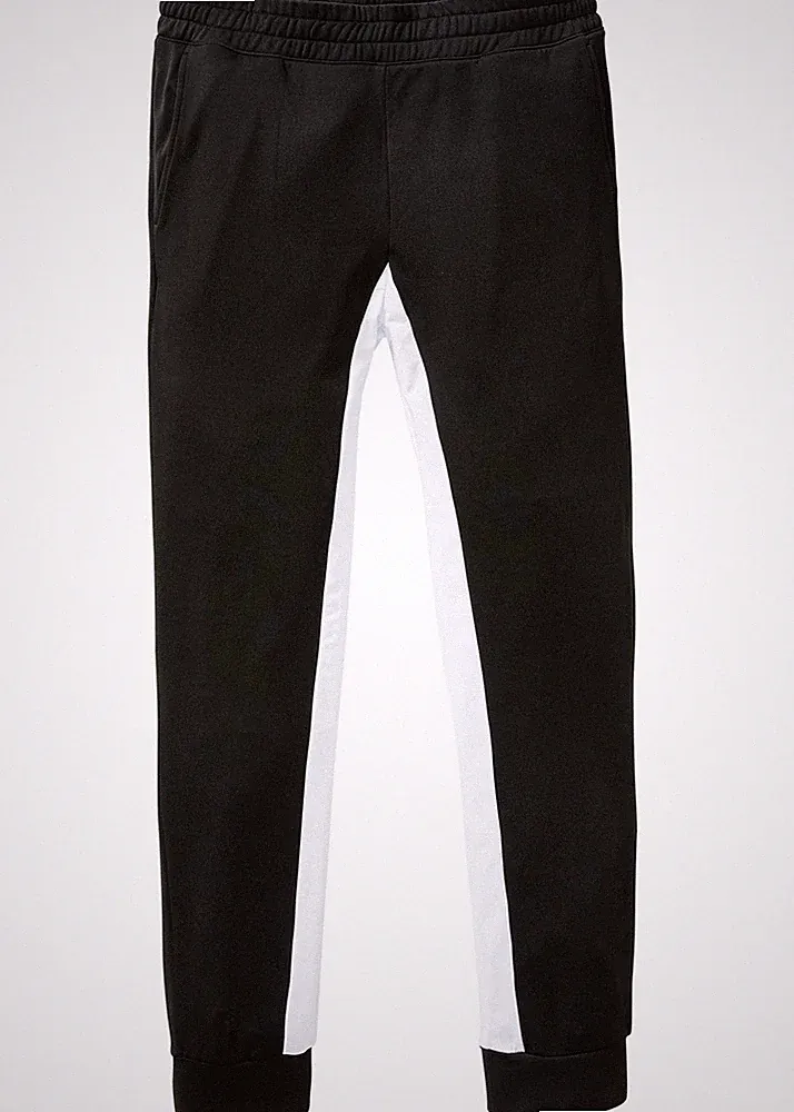 Sporthose Gr. 52/54 (L) Schwarz-Weiss Herren Jogging-Hose Pants Neu