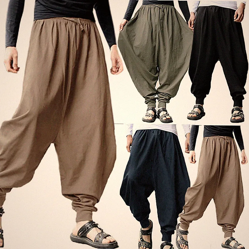 Sporthose Haremshosen DE Pumphose Yoga Freizeithose Aladinhose Herren Pluderhose