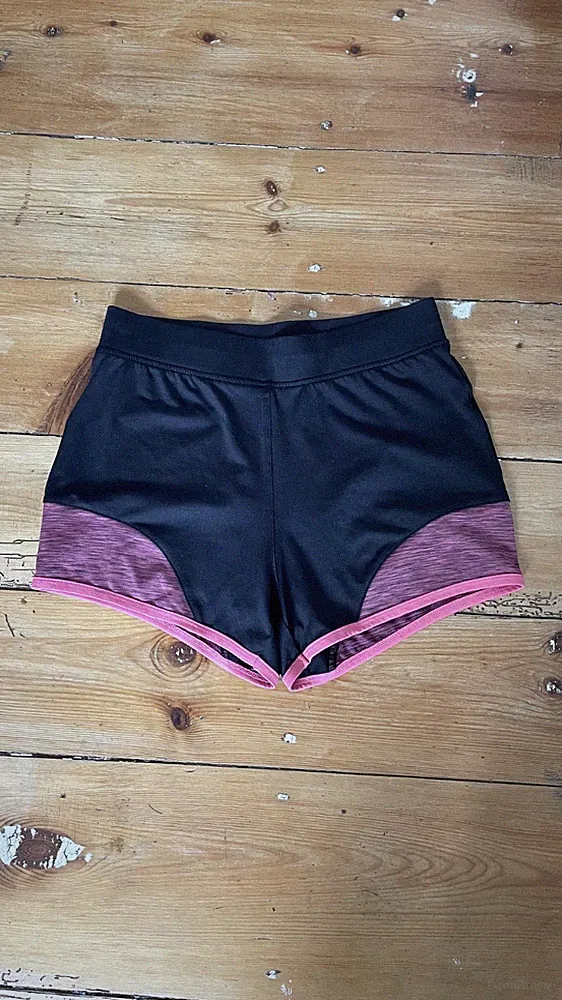 Sportliche Damen-Shorts mit mittel-hoher Taille, Crane, Größe S, Rosa / Schwarz