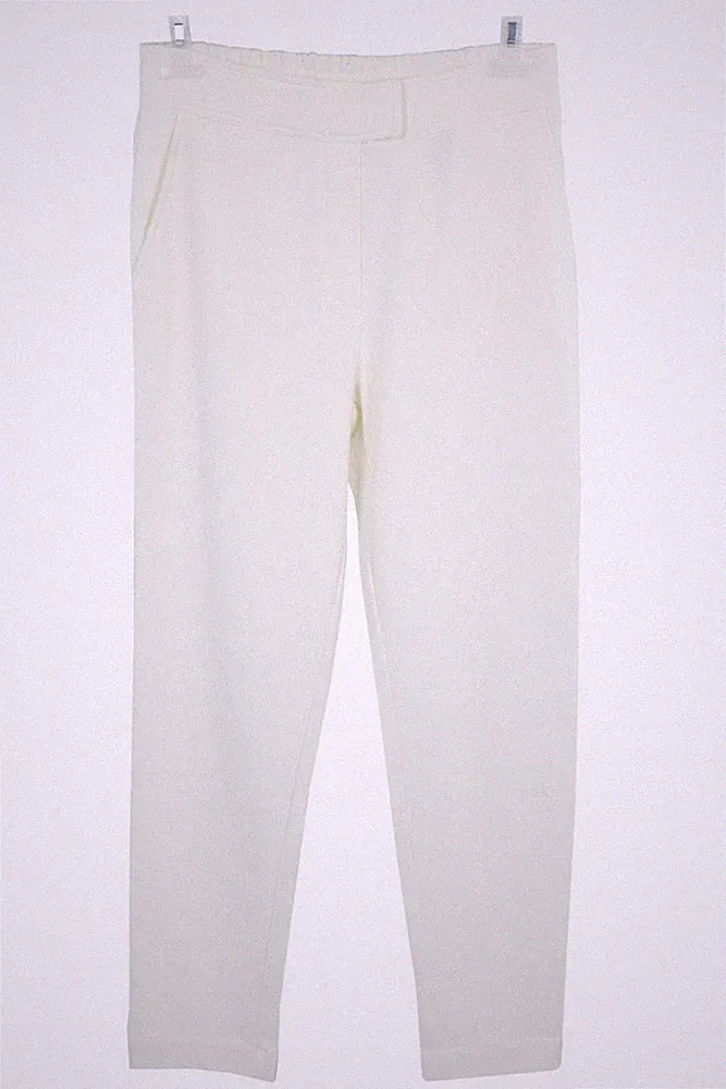 Stefanel Damen Hose Gr. 36 (S) Creme Baumwolle Hose Jogginghose Pants