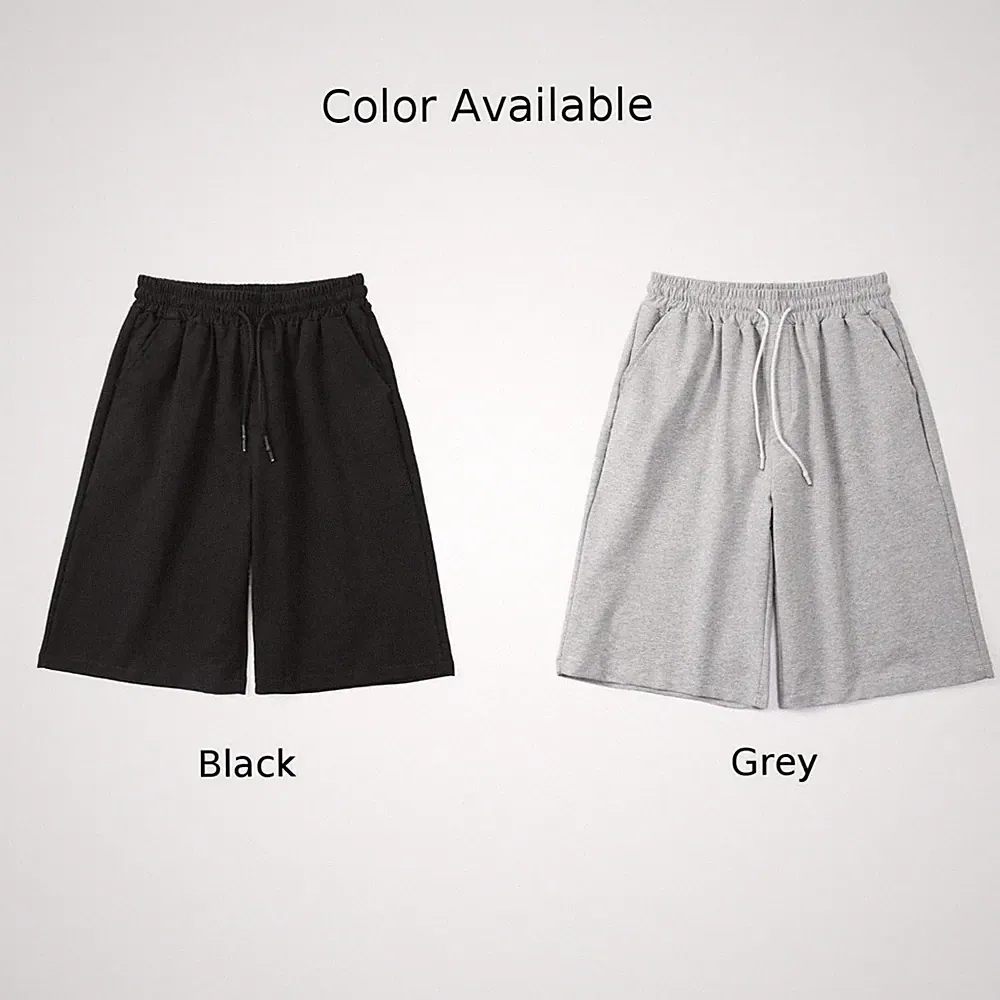 Stilvolle koreanische Herren Oversize Jogginghose Einfarbig Kordelzug Shorts