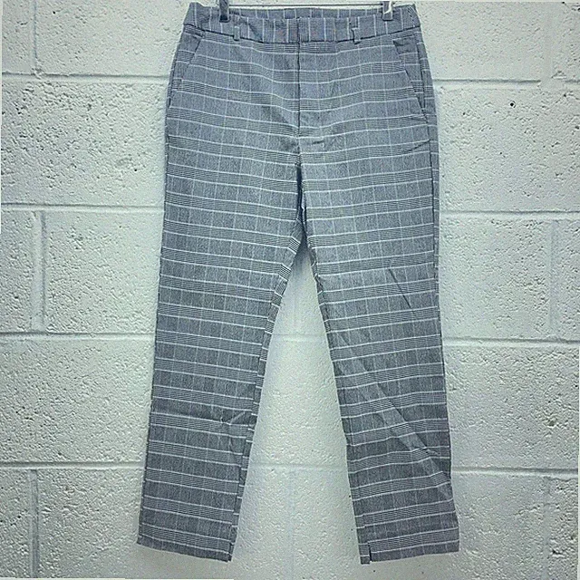 STRADIVARIUS GRAU KARIERTE HOSE GERADES BEIN TARTAN Y2K UK 12