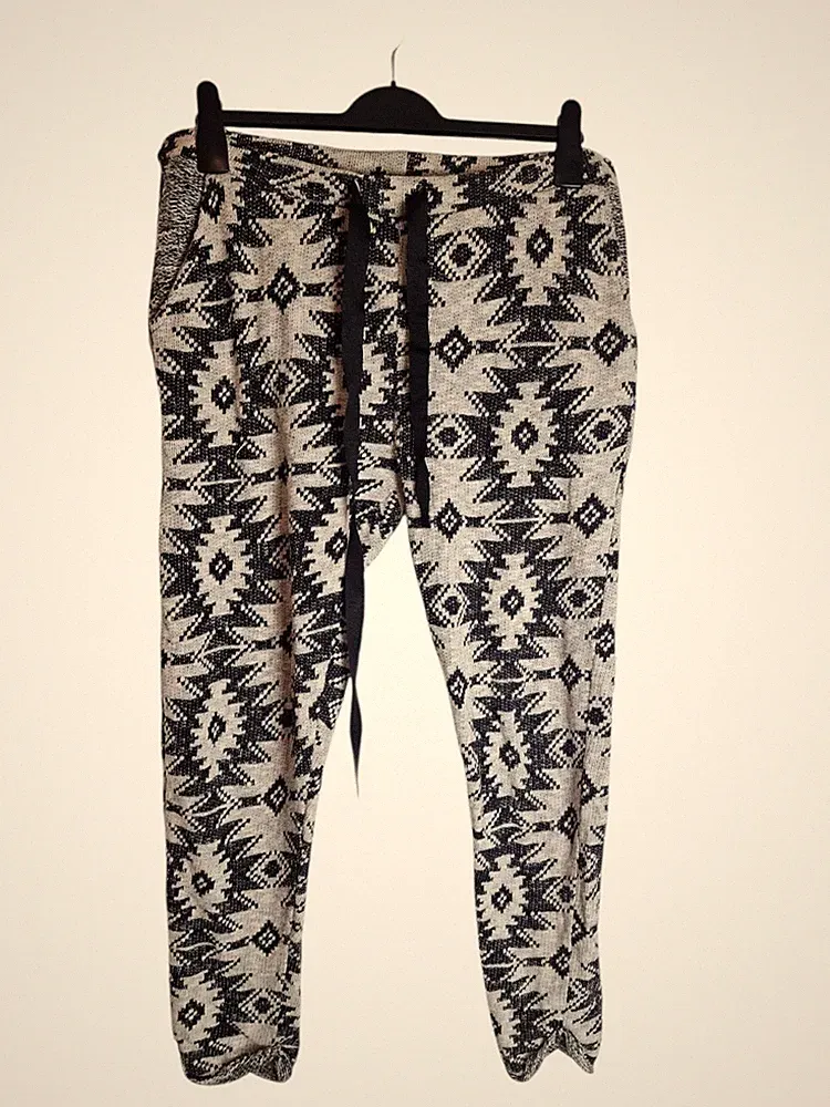 Strick Hose Eight2nine Größe M Vintage Schwarz Damenmode Jogginghose Schlafhose