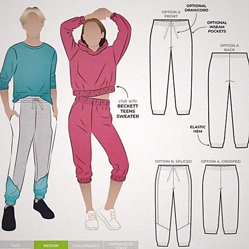 Style Arc Schnittmuster Kinder Riley Jogginghose Hose Alter 8-16