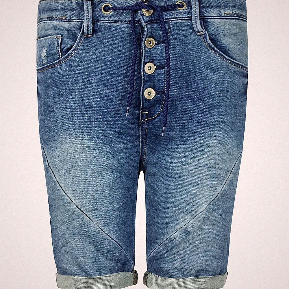 SUBLEVEL Herren Bermuda Shorts kurze Jeanshose Sweatshorts Jeans-Optik Used-Look