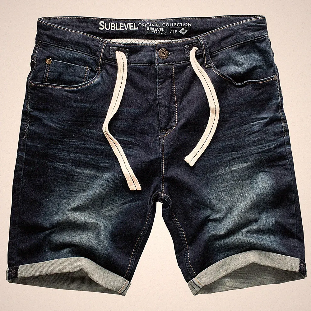Sublevel Herren Jogging Shorts Freizeit Bermuda kurze Hose Jeans Sweat Denim