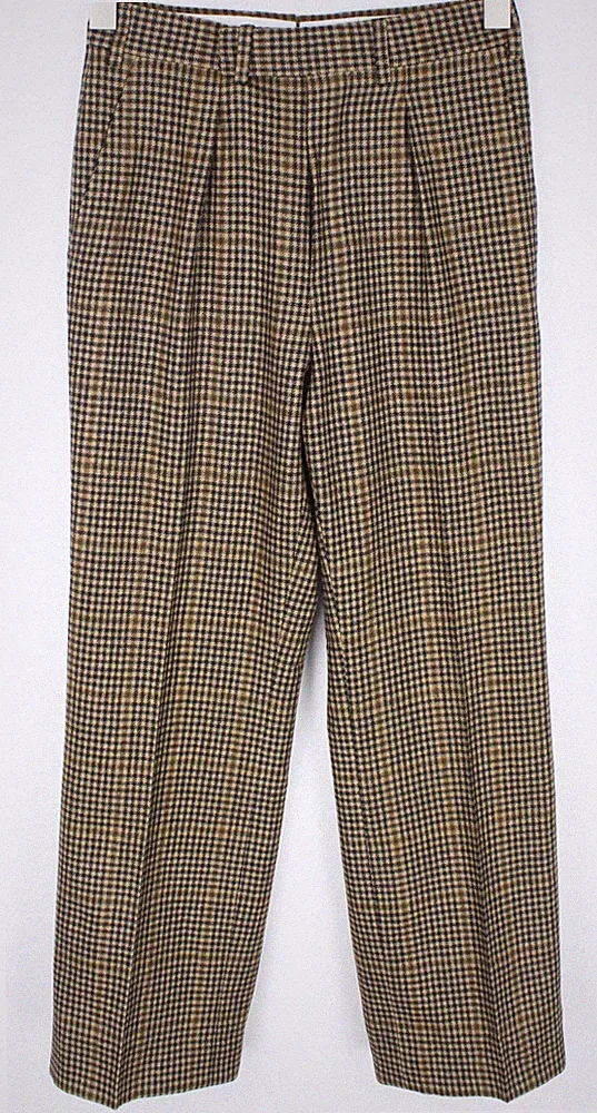 Suitsupply Brescia Herren Hose UK24R Wolle Kaschmir Brown Hundezahn Kariert Slim