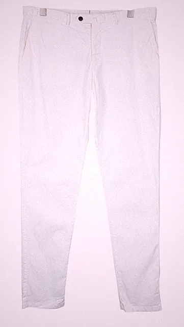 Suitsupply Porto Novo Herren Chino Stretch Slim Flat-Front Weiß UK38R